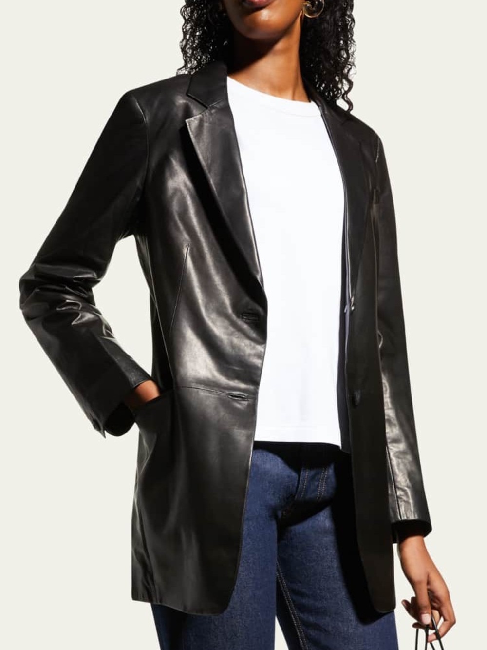 Rag & Bone Charlie Lambskin Leather Blazer in Black Women’s Size 4